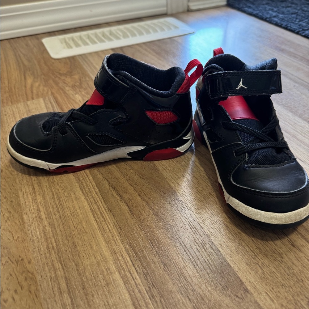 Kids Black and Red Jordan Shoes